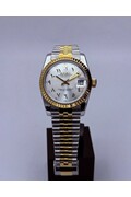 Custom Seiko Mod • 2-Tone Silver Gold Arabic DateJust • 36mm